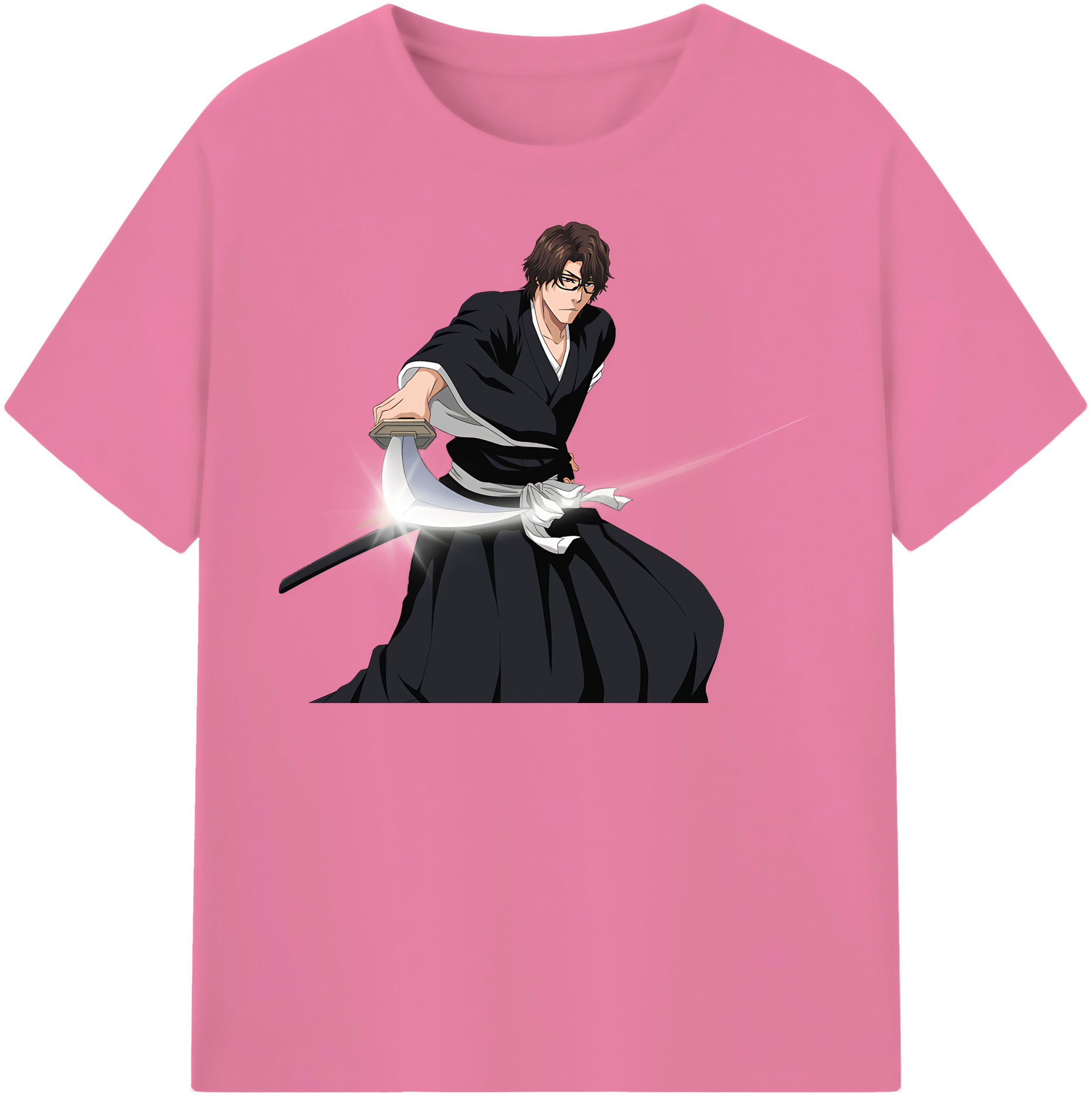 （画像用） ブリーチ 藍染 惣右介（あいぜん そうすけ） BLEACH Aizen Sousuke 綿100％半袖Tシャツ（フロントプリント）
